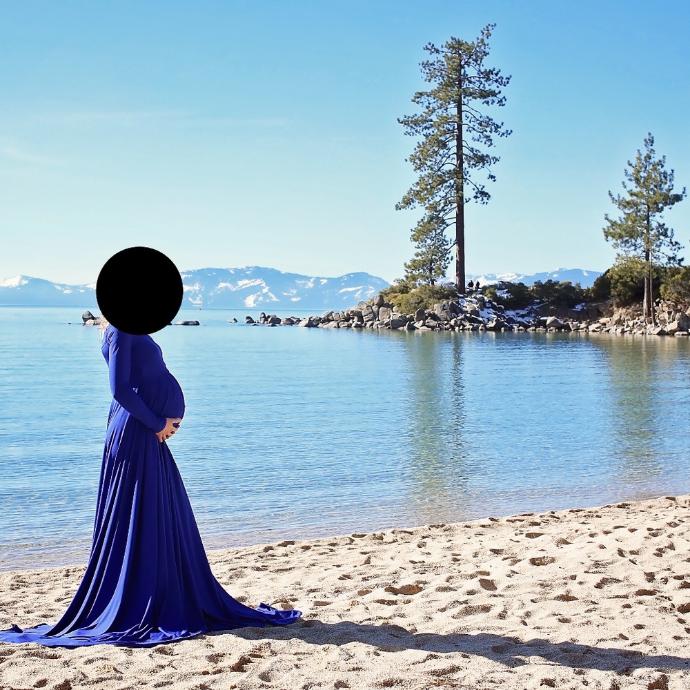 Saslax Maternity Off Shoulders Half Circle Gown